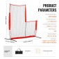 VEVOR L Screen Baseball για Batting Cage, 7x7 ft Baseball & Softball Screen Safety, Body Protector Φορητή οθόνη κτύπημα με τσάντα μεταφοράς & πασσάλους εδάφους, δίχτυ μπέιζμπολ για προστασία pitchers