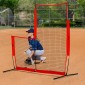 VEVOR L Screen Baseball για Batting Cage, 7x7 ft Baseball & Softball Screen Safety, Body Protector Φορητή οθόνη κτύπημα με τσάντα μεταφοράς & πασσάλους εδάφους, δίχτυ μπέιζμπολ για προστασία pitchers