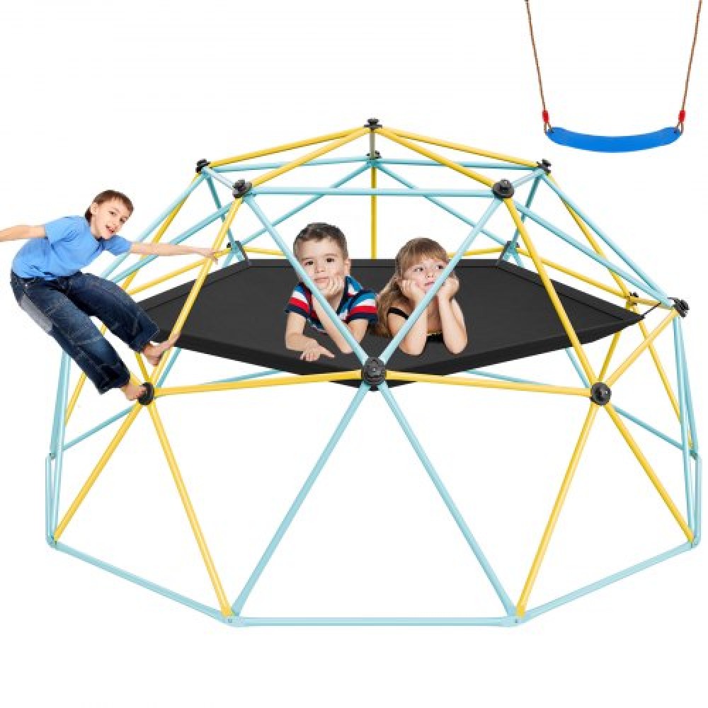 VEVOR Climbing Dome, 10FT Geometric Dome Climber με αιώρα και κούνια, για παιδιά 3 έως 10 ετών, Jungle Gym που υποστηρίζει 750LBS και εύκολη συναρμολόγηση, με λαβή αναρρίχησης, εξοπλισμό για παιχνίδι στην αυλή εξωτερικού χώρου