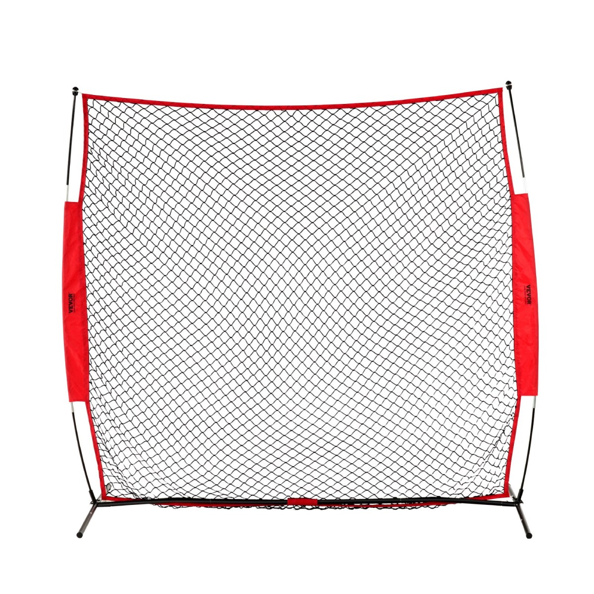 VEVOR Barricade Backstop Net, 7x7 ft Ball Sports Barrier Network, Φορητός εξοπλισμός εξάσκησης με τσάντα μεταφοράς, οθόνη προστασίας για προπόνηση χόκεϊ ποδοσφαίρου Baseball Softball Lacrosse, για Backyard