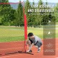 VEVOR Barricade Backstop Net, 7x7 ft Ball Sports Barrier Network, Φορητός εξοπλισμός εξάσκησης με τσάντα μεταφοράς, οθόνη προστασίας για προπόνηση χόκεϊ ποδοσφαίρου Baseball Softball Lacrosse, για Backyard