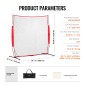 VEVOR Barricade Backstop Net, 7x7 ft Ball Sports Barrier Network, Φορητός εξοπλισμός εξάσκησης με τσάντα μεταφοράς, οθόνη προστασίας για προπόνηση χόκεϊ ποδοσφαίρου Baseball Softball Lacrosse, για Backyard