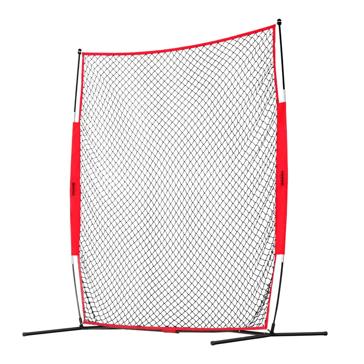 VEVOR Barricade Backstop Net, 7x7 ft Ball Sports Barrier Network, Φορητός εξοπλισμός εξάσκησης με τσάντα μεταφοράς, οθόνη προστασίας για προπόνηση χόκεϊ ποδοσφαίρου Baseball Softball Lacrosse, για Backyard
