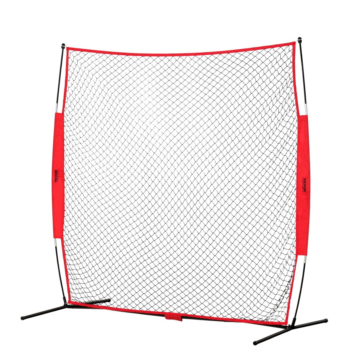 VEVOR Barricade Backstop Net, 7x7 ft Ball Sports Barrier Network, Φορητός εξοπλισμός εξάσκησης με τσάντα μεταφοράς, οθόνη προστασίας για προπόνηση χόκεϊ ποδοσφαίρου Baseball Softball Lacrosse, για Backyard