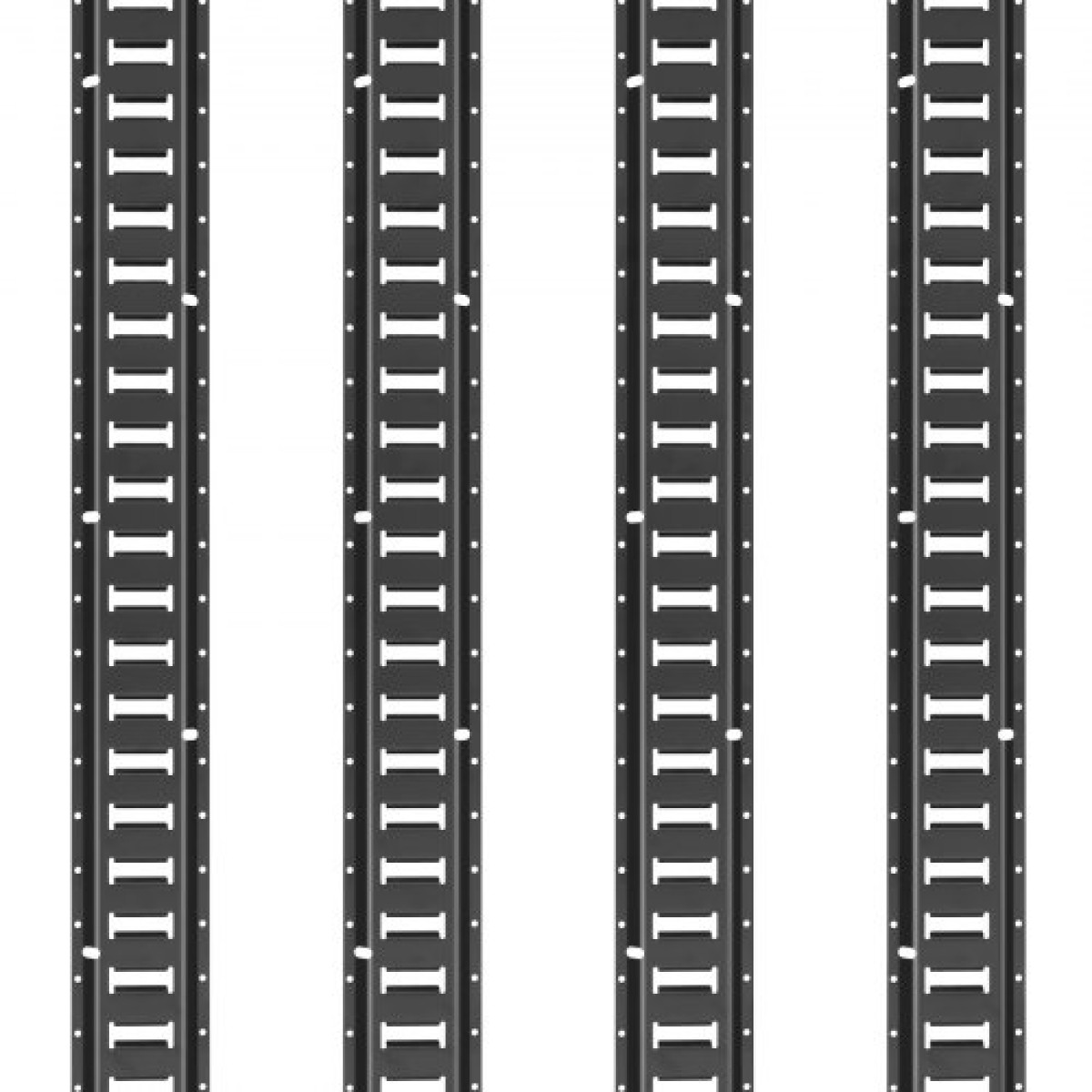 VEVOR E Track Tie Down Rail Kit, 5' Steel Rails, 4 Pack, Secure Cargo & Heavy Loads έως 2000 lbs, Heavy Duty Etrack Rails με βίδες για γκαράζ, φορτηγά, τρέιλερ, δέσιμο μοτοσυκλετών, βάσεις ATV
