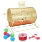 VEVOR Raffle Drum, 14,8 x Ø21,26 ιντσών με μπρούτζο επιμεταλλωμένο κλωβό λοταρίας, χωράει 10000 εισιτήρια ή 300 μπάλες πινγκ πονγκ, μεταλλικό σχέδιο λοταρίας με ξύλινη περιστροφική λαβή, για ψηφοδέλτιο Bingo