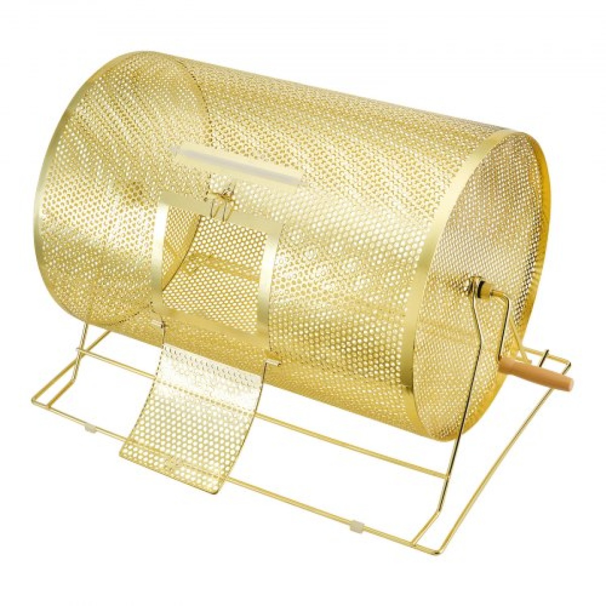 VEVOR Raffle Drum, 14,8 x Ø21,26 ιντσών με μπρούτζο επιμεταλλωμένο κλωβό λοταρίας, χωράει 10000 εισιτήρια ή 300 μπάλες πινγκ πονγκ, μεταλλικό σχέδιο λοταρίας με ξύλινη περιστροφική λαβή, για ψηφοδέλτιο Bingo
