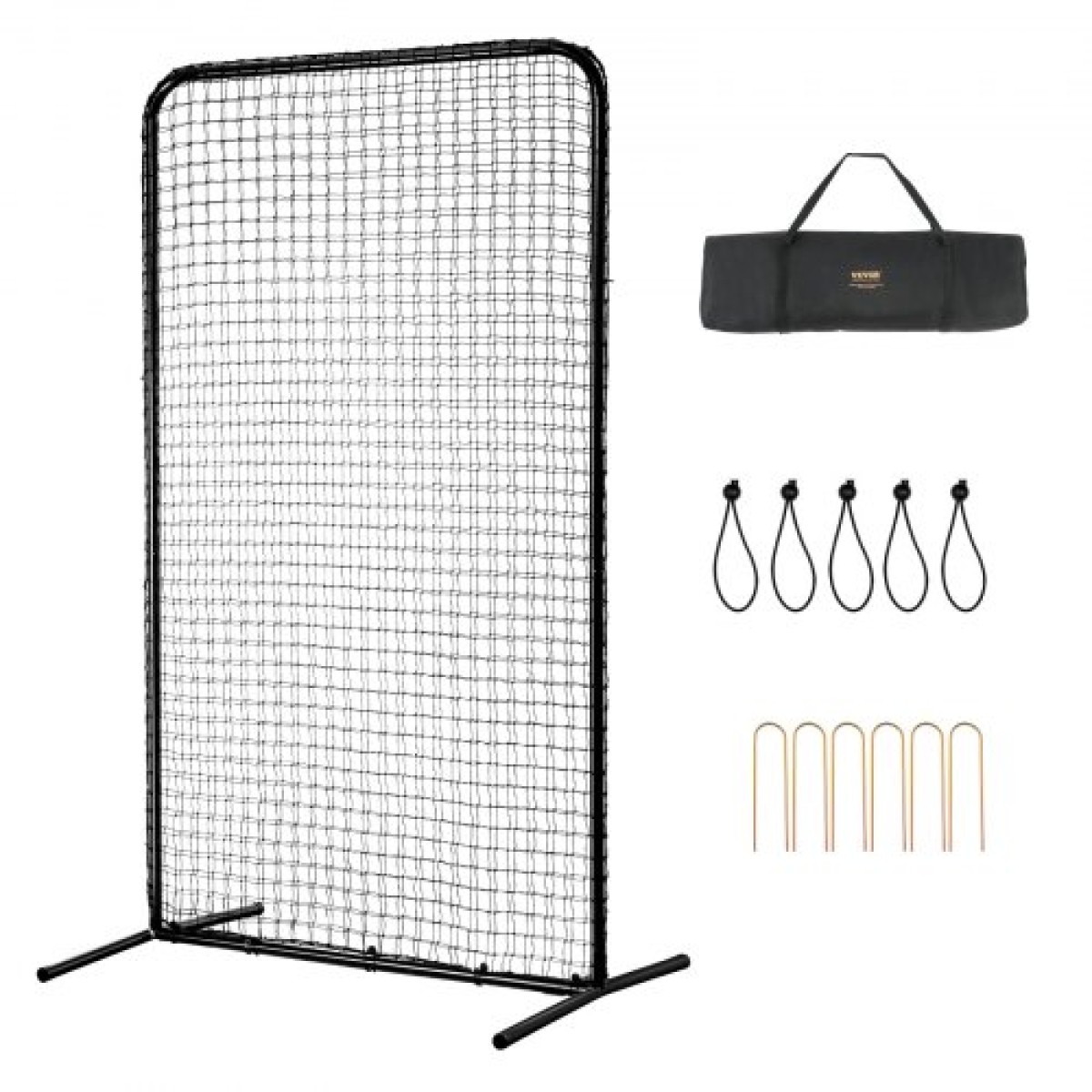 VEVOR I Screen Baseball για Batting Cage, 7x4 ft Baseball Softball Screen Safety, Body Protector Φορητή οθόνη κτύπημα με τσάντα μεταφοράς και πάσσαλοι εδάφους, Heavy Duty Pitching Net for Pitchers Protection