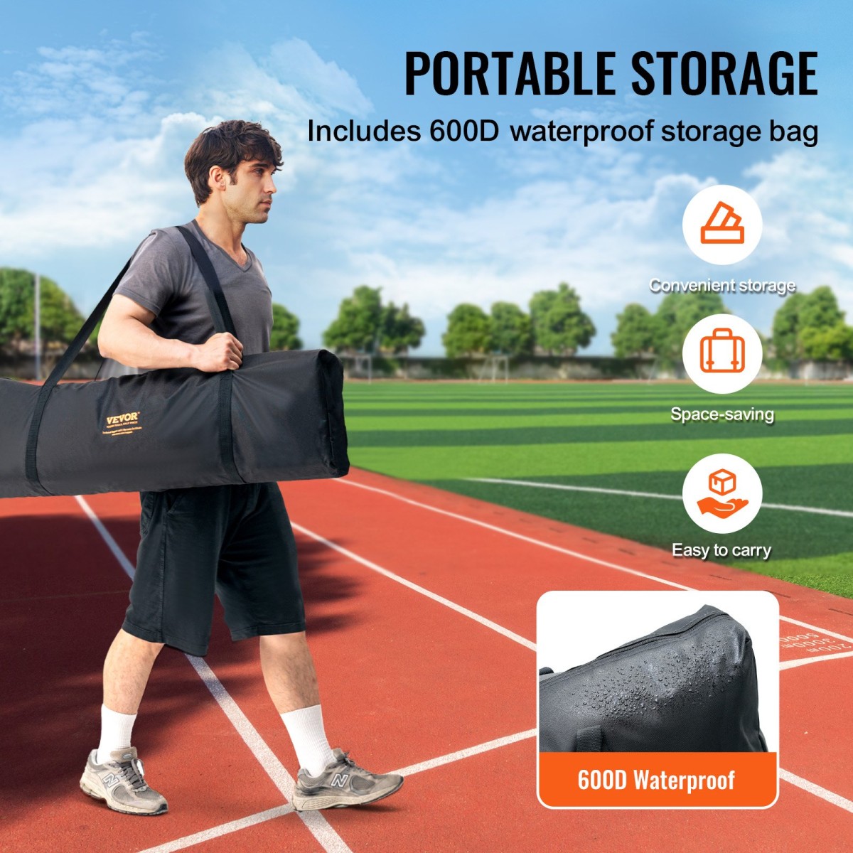 VEVOR I Screen Baseball για Batting Cage, 7x4 ft Baseball Softball Screen Safety, Body Protector Φορητή οθόνη κτύπημα με τσάντα μεταφοράς και πάσσαλοι εδάφους, Heavy Duty Pitching Net for Pitchers Protection