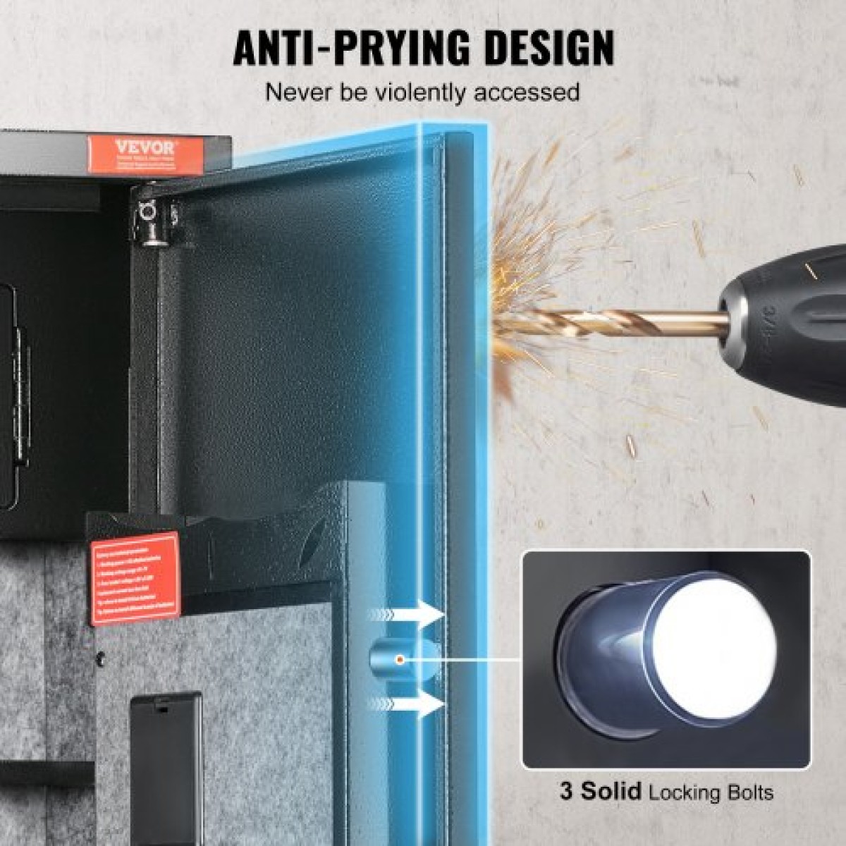 VEVOR 5 Rifles Gun Safe, Rifle Safe με δακτυλικό αποτύπωμα & ψηφιακή κλειδαριά, ντουλάπι αποθήκευσης όπλων με ενσωματωμένο ντουλάπι αποθήκευσης, αφαιρούμενο ράφι αποθήκευσης για το σπίτι Long Gun και πιστόλια