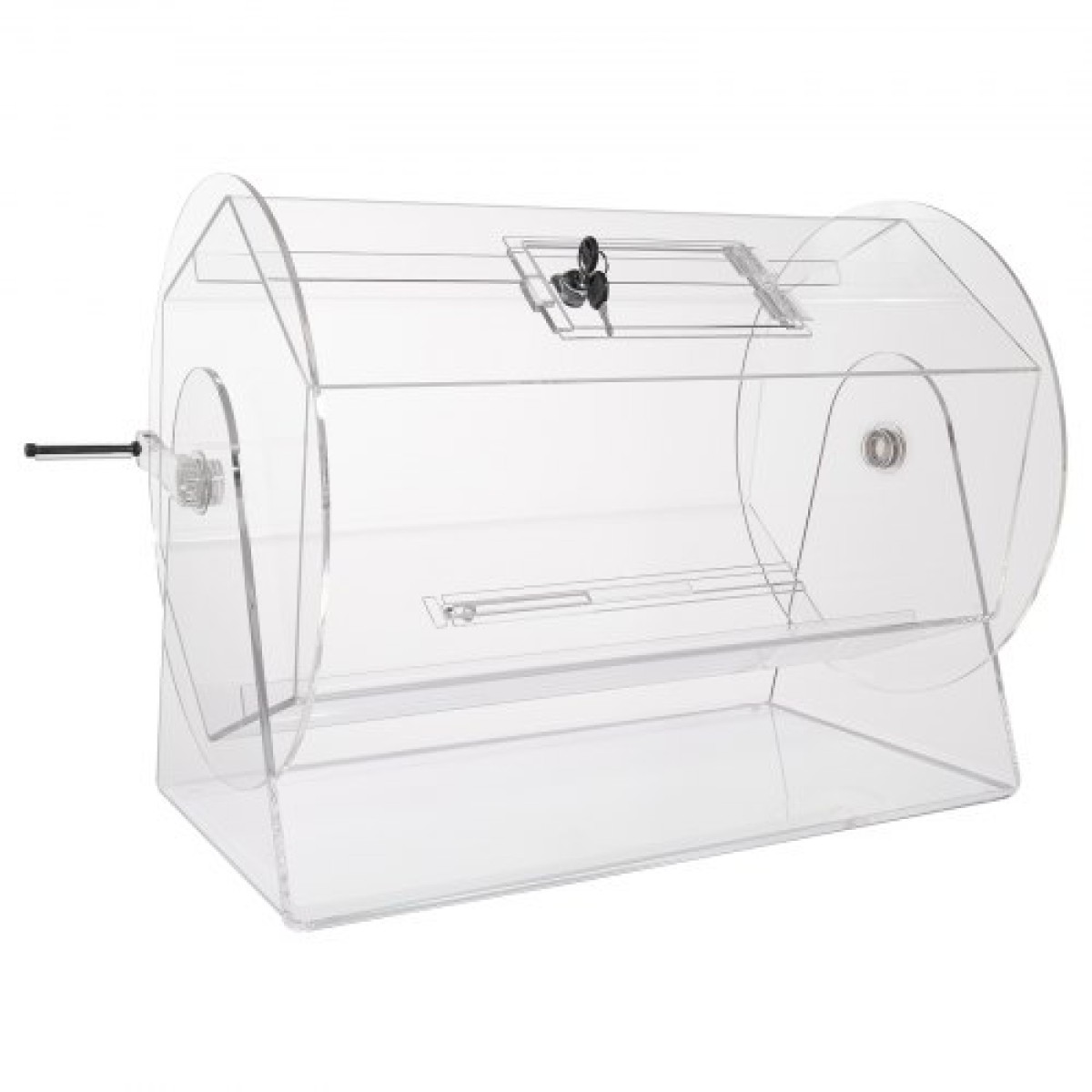 VEVOR Acrylic Raffle Drum, Χωράει 10000 Tickets ή 300 Raffle Balls, Professional Raffle Ticket Spinning Cage with 2 Keys, Transparent Lottery Spinning Drawing, Raffle Ticket Box for Games Lottery Bing