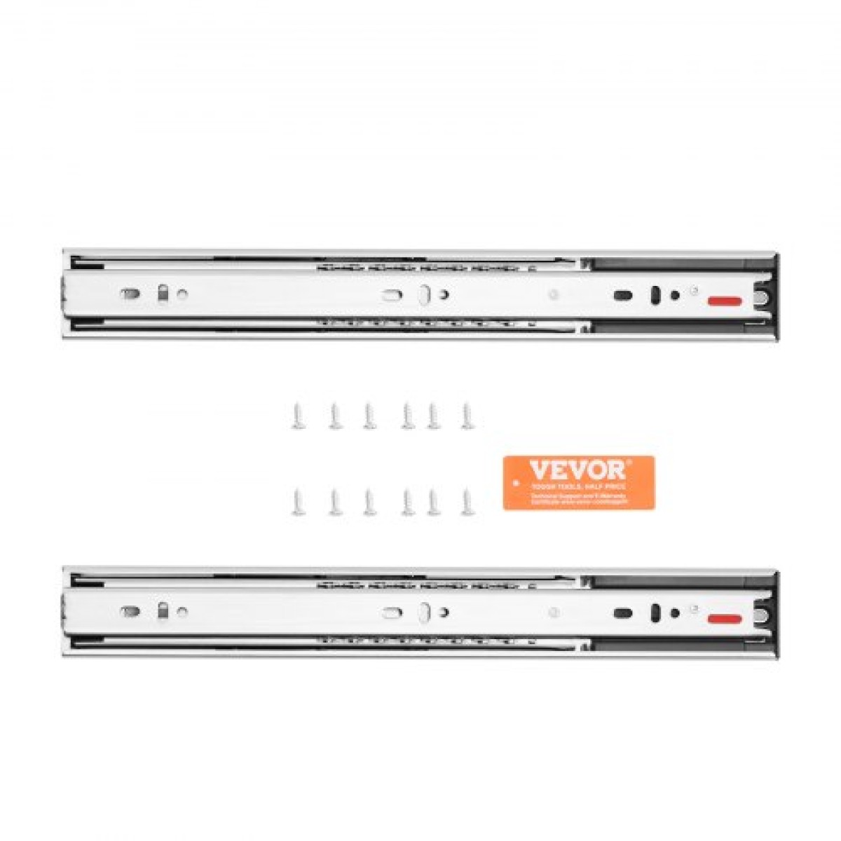 VEVOR 10 ζεύγη 355,6 χιλιοστών συρταριών συρταριών πλαϊνής βάσης, βαρέως τύπου, πλήρους επέκτασης χαλύβδινη ράγα, Soft-close Noiseless Guide Glides ντουλάπια κουζίνας με ρουλεμάν, χωρητικότητα φορτίου 100 Lbs