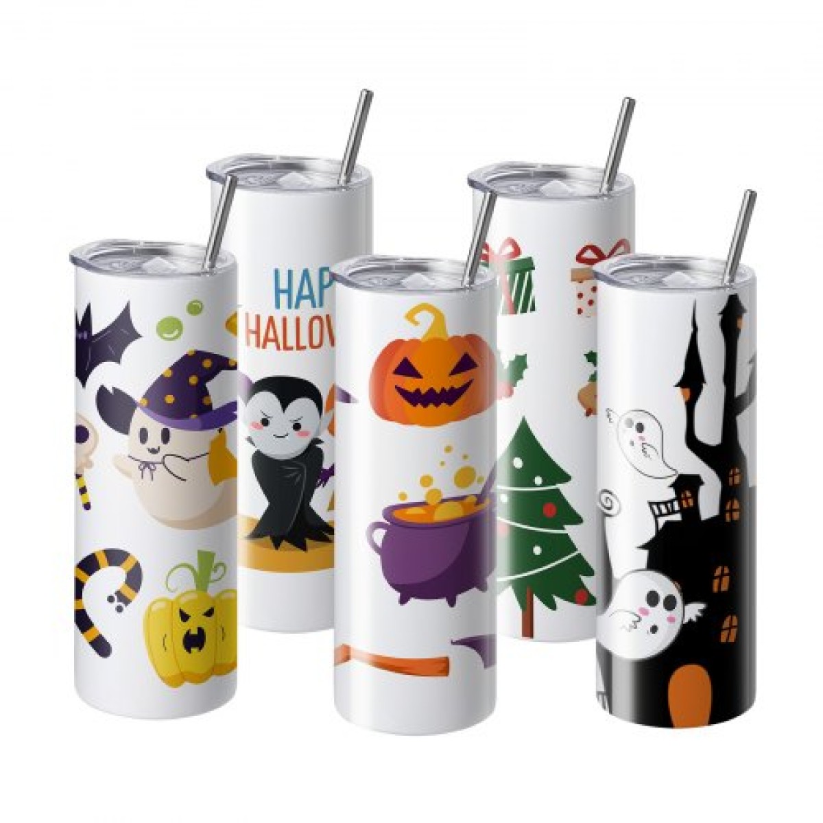 VEVOR 50 Pack Straight Sublimation Tumblers, 20 oz/567 g Blank Tumbler Bulk, από ανοξείδωτο χάλυβα διπλού τοιχώματος ποτηράκια με άχυρο, καπάκι, βούρτσα, βάση, συρρικνωμένο περιτύλιγμα, κουτί δώρου, για πρέσα θερμότητας και μεταφορά θερμότητας