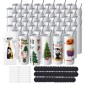 VEVOR 50 Pack Straight Sublimation Tumblers, 20 oz/567 g Blank Tumbler Bulk, από ανοξείδωτο χάλυβα διπλού τοιχώματος ποτηράκια με άχυρο, καπάκι, βούρτσα, βάση, συρρικνωμένο περιτύλιγμα, κουτί δώρου, για πρέσα θερμότητας και μεταφορά θερμότητας