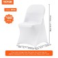 Πτυσσόμενα καλύμματα καρέκλας VEVOR Stretch Spandex, Universal Εφαρμοσμένο κάλυμμα καρέκλας, Αφαιρούμενα πλενόμενα προστατευτικά καλύμματα, για γάμους, διακοπές, συμπόσιο, πάρτι, γιορτή, δείπνο (100 τμχ Λευκό)