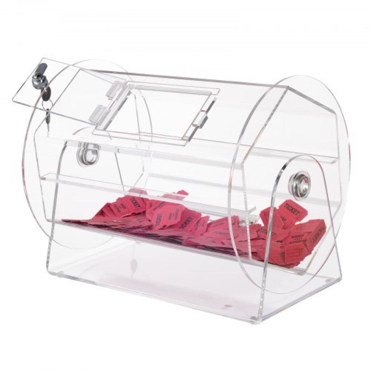 VEVOR Acrylic Raffle Drum, Χωράει 5000 Tickets ή 200 Raffle Balls, Professional Raffle Ticket Spinning Cage with 2 Keys, Transparent Lottery Spinning Drawing, Raffle Ticket Box for Lottery Games Bingo