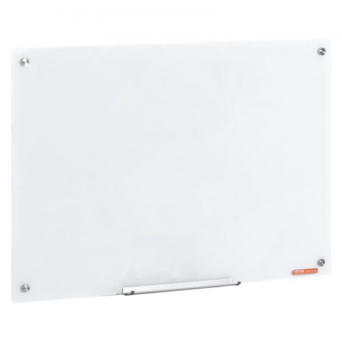 Λευκός πίνακας VEVOR Magnetic Glass, Dry Erase Board 900 x 600 mm, Επιτοίχιος μεγάλος λευκός γυάλινος πίνακας χωρίς πλαίσιο, με δίσκο μαρκαδόρου, γόμα και 2 μαρκαδόρους, λευκό