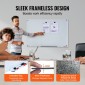 Λευκός πίνακας VEVOR Magnetic Glass, Dry Erase Board 900 x 600 mm, Επιτοίχιος μεγάλος λευκός γυάλινος πίνακας χωρίς πλαίσιο, με δίσκο μαρκαδόρου, γόμα και 2 μαρκαδόρους, λευκό