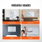 Λευκός πίνακας VEVOR Magnetic Glass, Dry Erase Board 900 x 600 mm, Επιτοίχιος μεγάλος λευκός γυάλινος πίνακας χωρίς πλαίσιο, με δίσκο μαρκαδόρου, γόμα και 2 μαρκαδόρους, λευκό