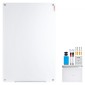 Λευκός πίνακας VEVOR Magnetic Glass, Dry Erase Board 900 x 600 mm, Επιτοίχιος μεγάλος λευκός γυάλινος πίνακας χωρίς πλαίσιο, με δίσκο μαρκαδόρου, γόμα και 2 μαρκαδόρους, λευκό