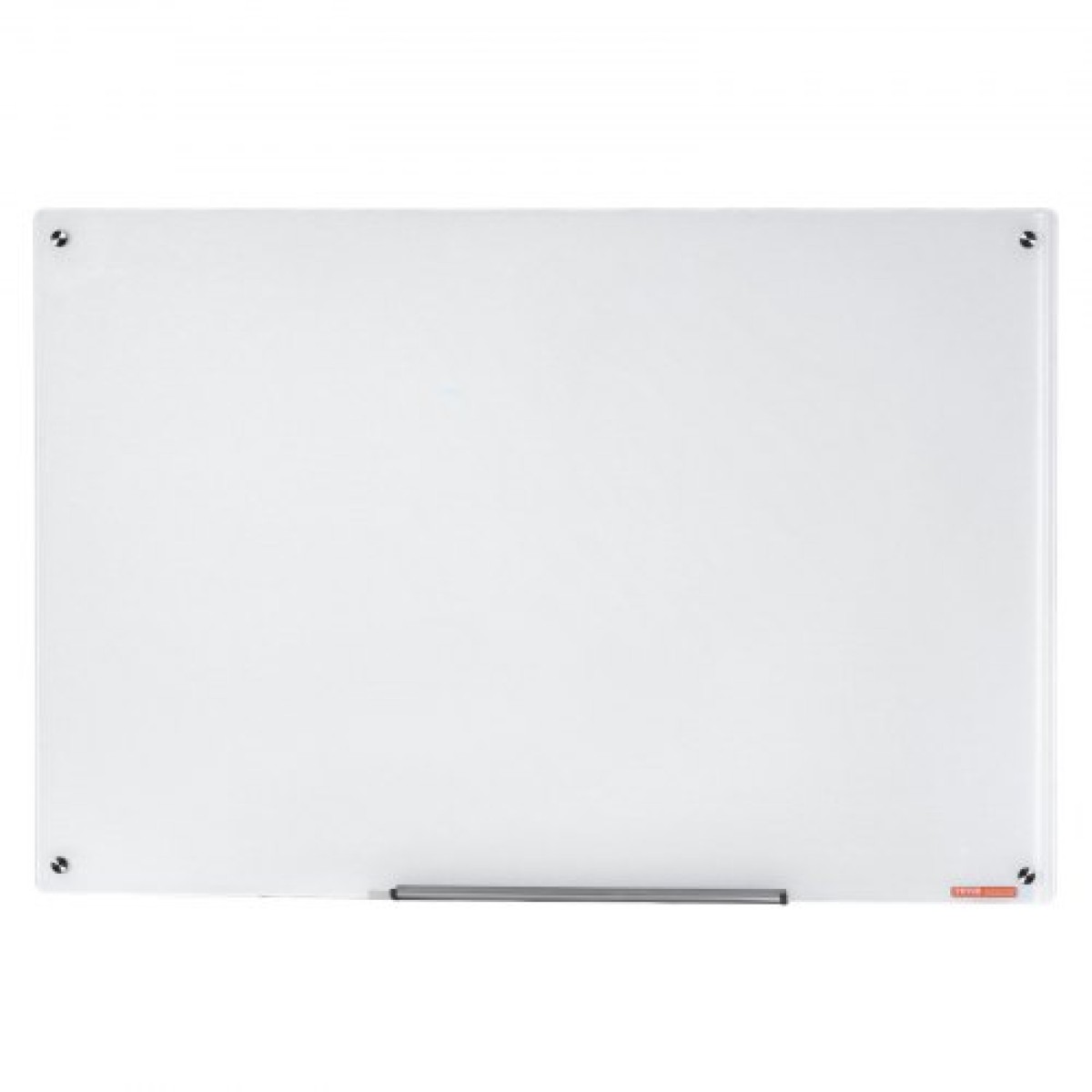 Λευκός πίνακας VEVOR Magnetic Glass, Dry Erase Board 900 x 600 mm, Επιτοίχιος μεγάλος λευκός γυάλινος πίνακας χωρίς πλαίσιο, με δίσκο μαρκαδόρου, γόμα και 2 μαρκαδόρους, λευκό