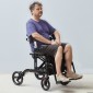 VEVOR 2 σε 1 Rollator Walker & Transport Chair για ηλικιωμένους, Αναδιπλούμενο Rolling Walker Combo & Footrests, Ελαφρύς περιπατητής κινητικότητας αλουμινίου με ρυθμιζόμενη λαβή, τροχοί παντός εδάφους, 136 kg