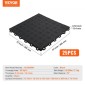 VEVOR Πλακάκια γκαράζ Interlocking, 12 x 12 x 0,53 ιντσών 25 Pack Πλακάκια δαπέδου γκαράζ, Αντιολισθητικά πλακάκια δαπέδου γκαράζ διπλής όψης, για γκαράζ, υπόγεια, επισκευαστήρια, μαύρο