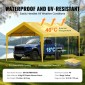 Ανταλλακτικό κάλυμμα κουβούκλιο VEVOR Carport 10 x 20 ft, προστατευτικό κάλυμμα για σκηνή γκαράζ βαρέως τύπου αδιάβροχο και προστασία από την υπεριώδη ακτινοβολία, Εύκολη εγκατάσταση με μπάντζες μπάλας, μπεζ (Μόνο επάνω κάλυμμα, δεν περιλαμβάνεται πλαίσιο