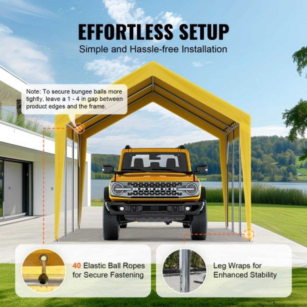 Ανταλλακτικό κάλυμμα κουβούκλιο VEVOR Carport 10 x 20 ft, προστατευτικό κάλυμμα για σκηνή γκαράζ βαρέως τύπου αδιάβροχο και προστασία από την υπεριώδη ακτινοβολία, Εύκολη εγκατάσταση με μπάντζες μπάλας, μπεζ (Μόνο επάνω κάλυμμα, δεν περιλαμβάνεται πλαίσιο