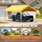 Ανταλλακτικό κάλυμμα κουβούκλιο VEVOR Carport 10 x 20 ft, προστατευτικό κάλυμμα για σκηνή γκαράζ βαρέως τύπου αδιάβροχο και προστασία από την υπεριώδη ακτινοβολία, Εύκολη εγκατάσταση με μπάντζες μπάλας, μπεζ (Μόνο επάνω κάλυμμα, δεν περιλαμβάνεται πλαίσιο