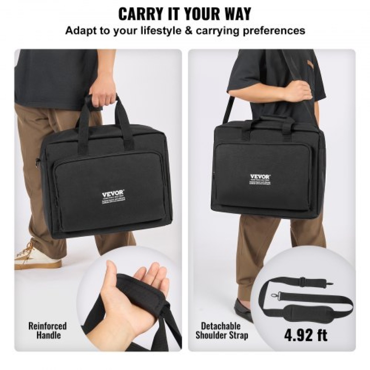 VEVOR Padded DJ Mixer Gig Bag, 1200D Oxford Fabric, DJ Gear Carry Bag with Storage Pocket Αφαιρούμενος ιμάντας ώμου 4,92 ft 0,39 in Padding, 19,29 x 8,66 x 15,34 σε Storage Case για DJ