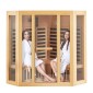 VEVOR Far Infrared Wood Sauna, Room Home Sauna Spa για 3 έως 4 Άτομα, Χαμηλή EMF Far Infrared Ξύλινη Σάουνα με σκληρυμένη γυάλινη πόρτα & ηχεία Bluetooth & φώτα χρωμοθεραπείας, 2470W εσωτερικού χώρου