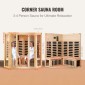 VEVOR Far Infrared Wood Sauna, Room Home Sauna Spa για 3 έως 4 Άτομα, Χαμηλή EMF Far Infrared Ξύλινη Σάουνα με σκληρυμένη γυάλινη πόρτα & ηχεία Bluetooth & φώτα χρωμοθεραπείας, 2470W εσωτερικού χώρου