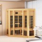 VEVOR Far Infrared Wood Sauna, Room Home Sauna Spa για 3 έως 4 Άτομα, Χαμηλή EMF Far Infrared Ξύλινη Σάουνα με σκληρυμένη γυάλινη πόρτα & ηχεία Bluetooth & φώτα χρωμοθεραπείας, 2470W εσωτερικού χώρου