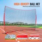 VEVOR Barricade Backstop Net, αθλητικό δίχτυ 16x10 ft με μπάλα, φορητός εξοπλισμός εξάσκησης με τσάντα μεταφοράς, οθόνη προστασίας για προπόνηση χόκεϊ ποδοσφαίρου Baseball Softball Lacrosse, για πίσω αυλή