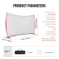 VEVOR Barricade Backstop Net, αθλητικό δίχτυ 16x10 ft με μπάλα, φορητός εξοπλισμός εξάσκησης με τσάντα μεταφοράς, οθόνη προστασίας για προπόνηση χόκεϊ ποδοσφαίρου Baseball Softball Lacrosse, για πίσω αυλή