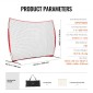 VEVOR Barricade Backstop Net, αθλητικό δίχτυ 12x9 ft με μπάλα, φορητός εξοπλισμός εξάσκησης με τσάντα μεταφοράς, οθόνη προστασίας για προπόνηση ποδοσφαίρου λακρός ποδοσφαίρου μπέιζμπολ για προπόνηση χόκεϊ, για πίσω αυλή