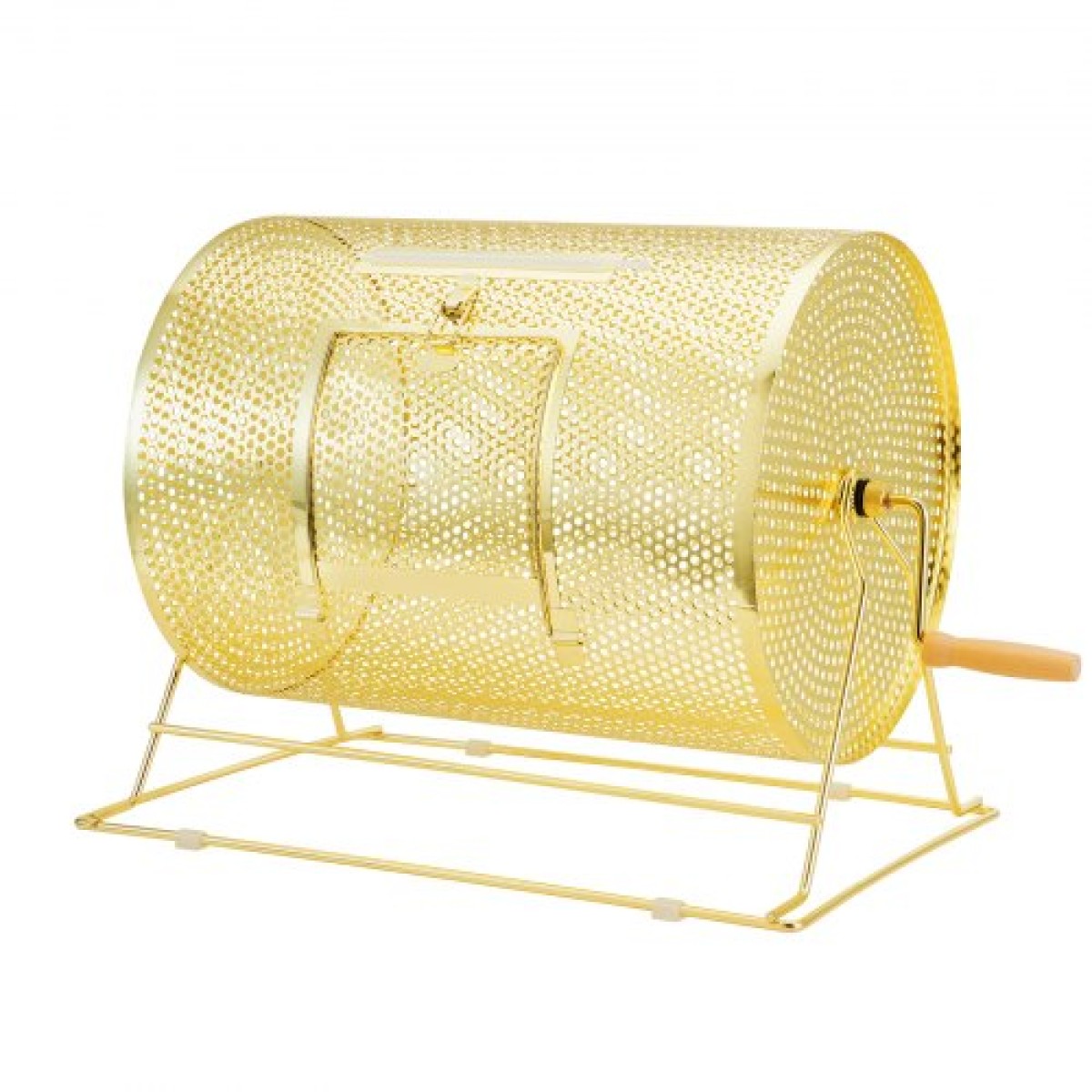 VEVOR Raffle Drum, 16,1 x Ø12 ιντσών Brass Plated Ticket Raffle Spinning Cage, Χωράει 5000 εισιτήρια ή 200 μπάλες πινγκ πονγκ, μεταλλικό σχέδιο λοταρίας με ξύλινη περιστροφική λαβή, για μέρος ψηφοδελτίων Bingo