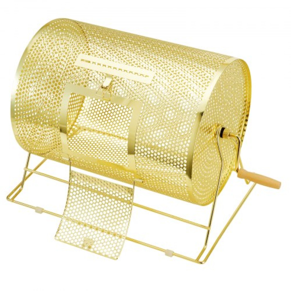 VEVOR Raffle Drum, 16,1 x Ø12 ιντσών Brass Plated Ticket Raffle Spinning Cage, Χωράει 5000 εισιτήρια ή 200 μπάλες πινγκ πονγκ, μεταλλικό σχέδιο λοταρίας με ξύλινη περιστροφική λαβή, για μέρος ψηφοδελτίων Bingo