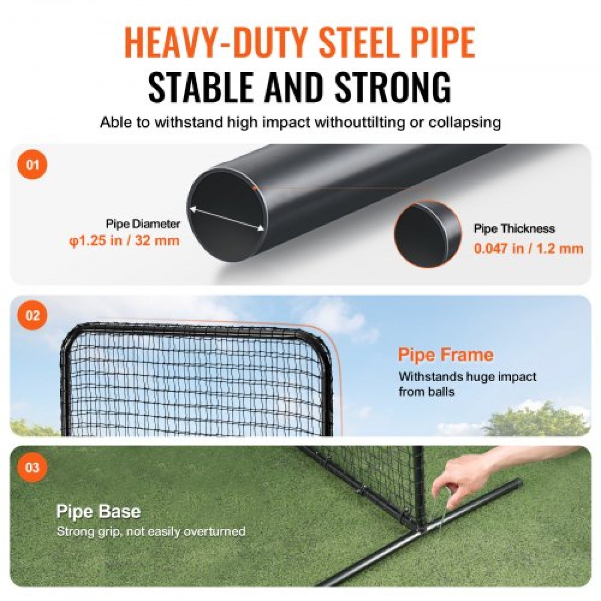 VEVOR L Screen Baseball για Batting Cage, 7x7 ft Baseball Softball Screen Safety, Body Protector Φορητή οθόνη κτύπημα με τσάντα μεταφοράς και πάσσαλοι εδάφους, Heavy Duty Pitching Net for Pitchers Protection