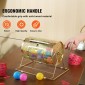 VEVOR Raffle Drum, 11,6 x Ø7,48 ιντσών Brass Plated Ticket Raffle Spinning Cage, Χωράει 2500 εισιτήρια ή 100 μπάλες πινγκ πονγκ, μεταλλικό σχέδιο λοταρίας με ξύλινη περιστροφική λαβή, για κάλπες Bingo Pa