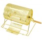 VEVOR Raffle Drum, 11,6 x Ø7,48 ιντσών Brass Plated Ticket Raffle Spinning Cage, Χωράει 2500 εισιτήρια ή 100 μπάλες πινγκ πονγκ, μεταλλικό σχέδιο λοταρίας με ξύλινη περιστροφική λαβή, για κάλπες Bingo Pa