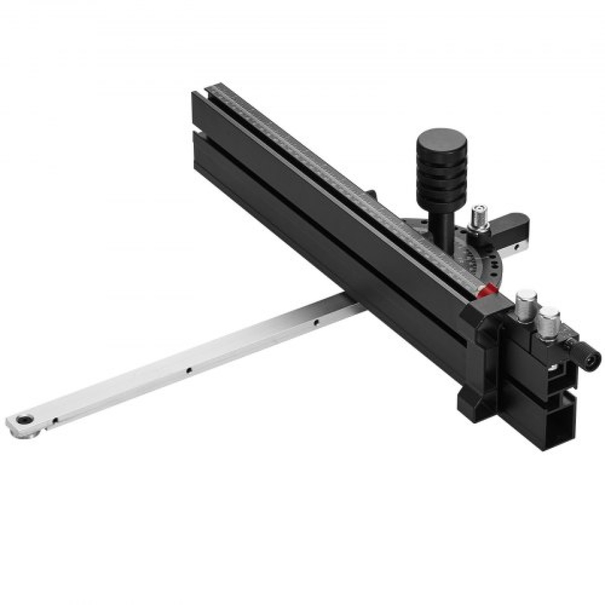 VEVOR Precision Miter Gauge, τυπική υποδοχή 19 x 9,5 mm, επιτραπέζιο κράμα αλουμινίου μετρητή κοπής με σχάρα 45,7 cm με ρυθμιζόμενο έμβολο με ελατήριο και αφαιρούμενο δίσκο, για επεξεργασία ξύλου