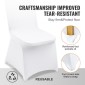 Πτυσσόμενα καλύμματα καρέκλας VEVOR Stretch Spandex, Universal Εφαρμοσμένο κάλυμμα καρέκλας, Αφαιρούμενα πλενόμενα προστατευτικά καλύμματα, για γάμους, διακοπές, συμπόσιο, πάρτι, γιορτή, δείπνο (30 τμχ Λευκό)
