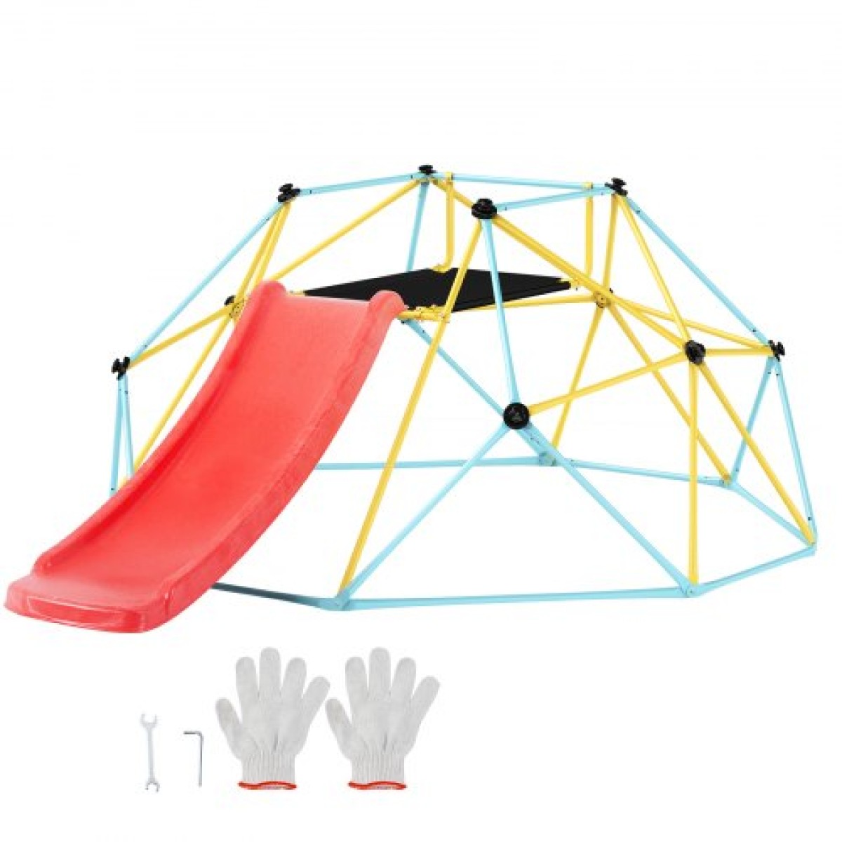 VEVOR Climbing Dome, 8FT Geometric Dome Climber με τσουλήθρα, για παιδιά 3 έως 9 ετών, Jungle Gym που υποστηρίζει 600LBS και εύκολη συναρμολόγηση, με λαβή αναρρίχησης, εξοπλισμό παιχνιδιού εξωτερικού χώρου και εσωτερικού χώρου για παιδιά