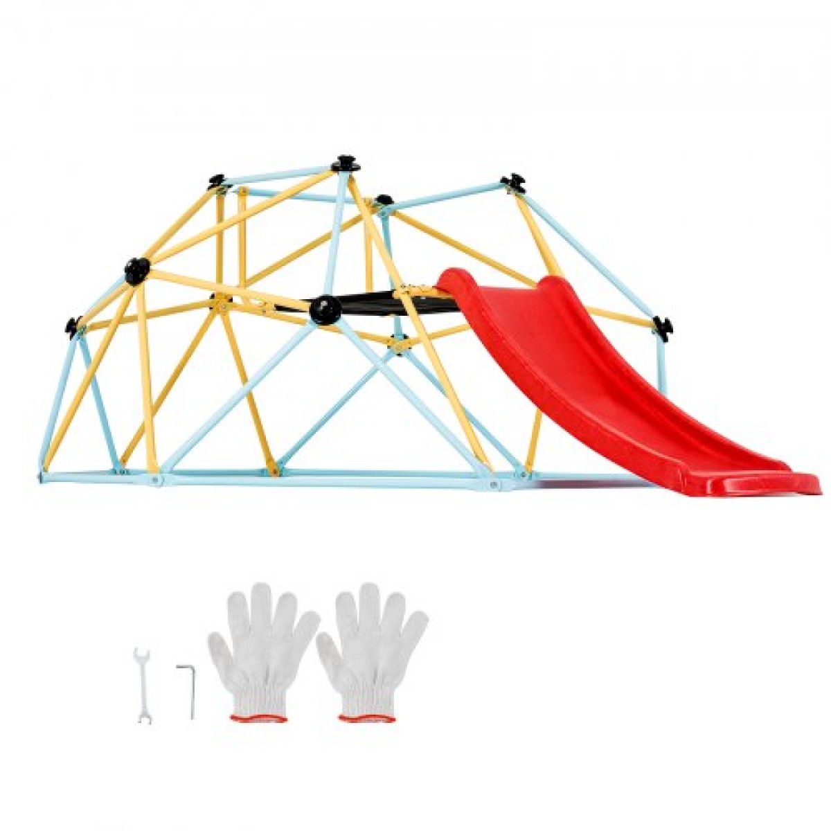 VEVOR Climbing Dome, 8FT Geometric Dome Climber με τσουλήθρα, για παιδιά 3 έως 9 ετών, Jungle Gym που υποστηρίζει 600LBS και εύκολη συναρμολόγηση, με λαβή αναρρίχησης, εξοπλισμό παιχνιδιού εξωτερικού χώρου και εσωτερικού χώρου για παιδιά