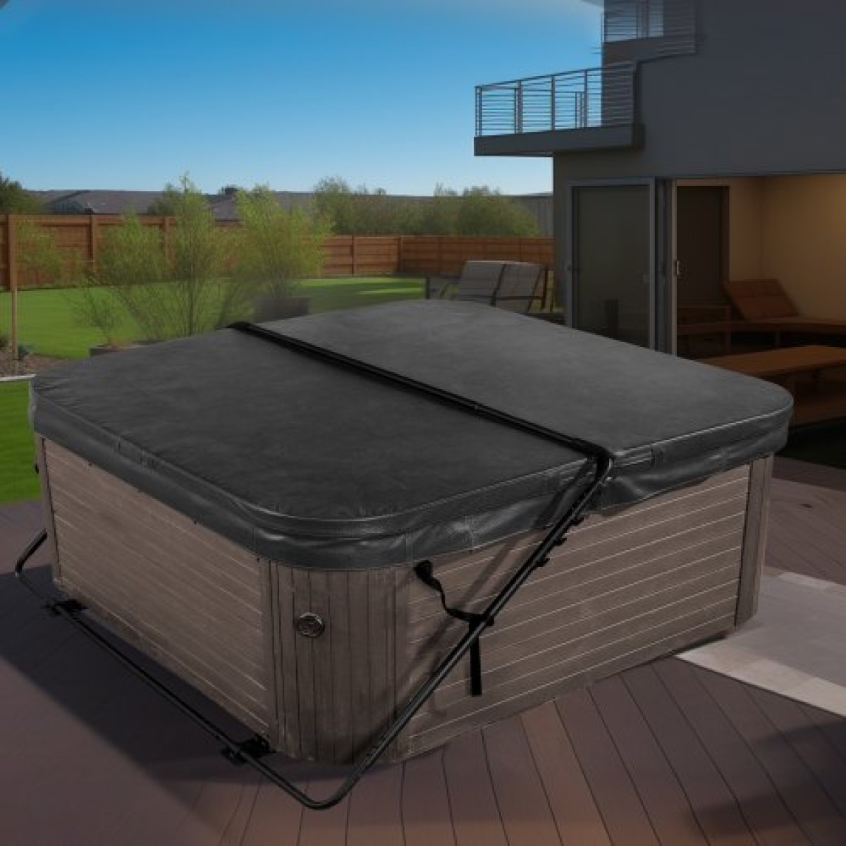 VEVOR Hot Tub Cover Lift, Spa Cover Lift, Ύψος 31,5" - 41,3" Πλάτος 53" - 92,5" Ρυθμιζόμενο, Εγκατεστημένο στο κάτω μέρος στη μία πλευρά, Κατάλληλο για διάφορα μεγέθη ορθογώνιων μπανιέρων, υδρομασάζ, σπα