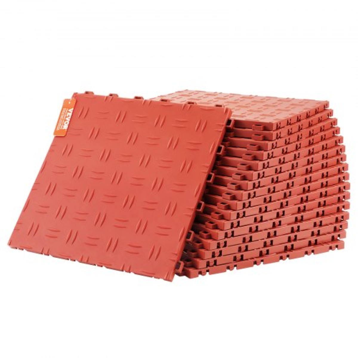 VEVOR Πλακάκια γκαράζ Interlocking, 12 x 12 x 0,53 ιντσών 25 Pack Πλακάκια δαπέδου γκαράζ, αντιολισθητικά πλακάκια δαπέδου γκαράζ διπλής όψης, για γκαράζ, υπόγεια, επισκευαστήρια, κόκκινο