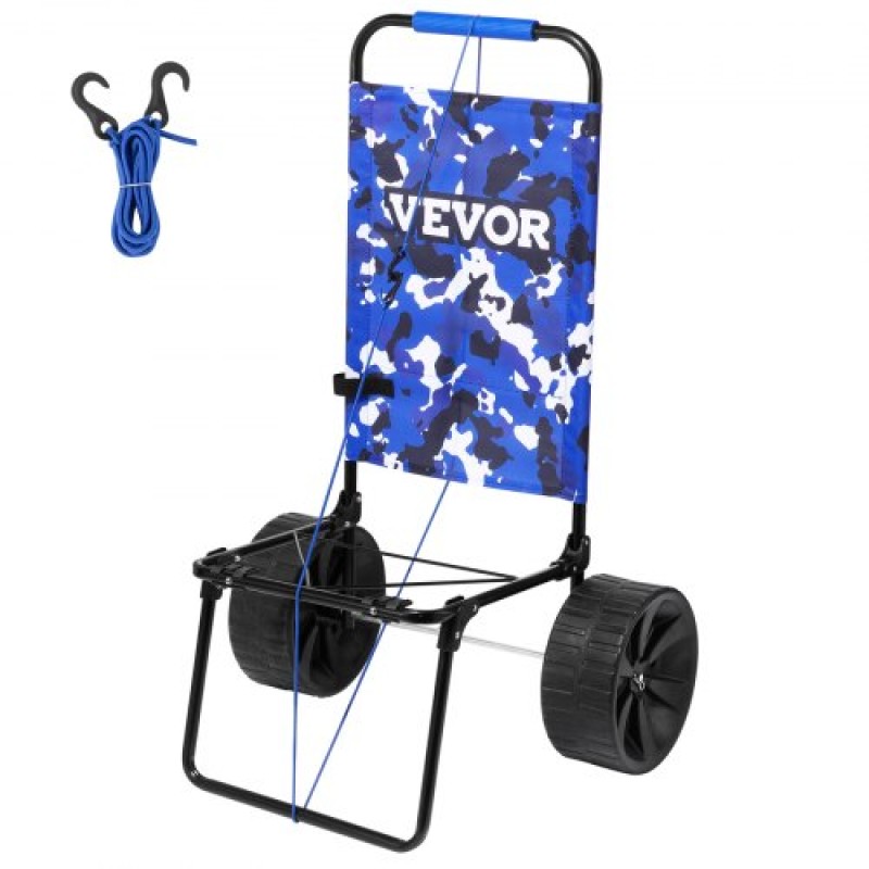 VEVOR Beach Dolly με μεγάλους τροχούς για άμμο, 15,4" x 15,7" Κατάστρωμα φορτίου, με 10" PE συμπαγείς τροχούς, 69LBS χωρητικότητα φόρτωσης Πτυσσόμενο καρότσι άμμου, βαρέως τύπου καρότσι για πικνίκ, κάμπινγκ, ψάρεμα, παραλία, κηπουρική