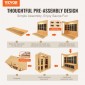 VEVOR Far Infrared Wooden Sauna, Room Home Sauna Spa για 3 έως 4 Άτομα, Χαμηλή EMF Far Infrared Ξύλινη σάουνα Hemlock με σκληρυμένη γυάλινη πόρτα & ηχεία Bluetooth & φώτα χρωμοθεραπείας, 2580W εσωτερικού χώρου